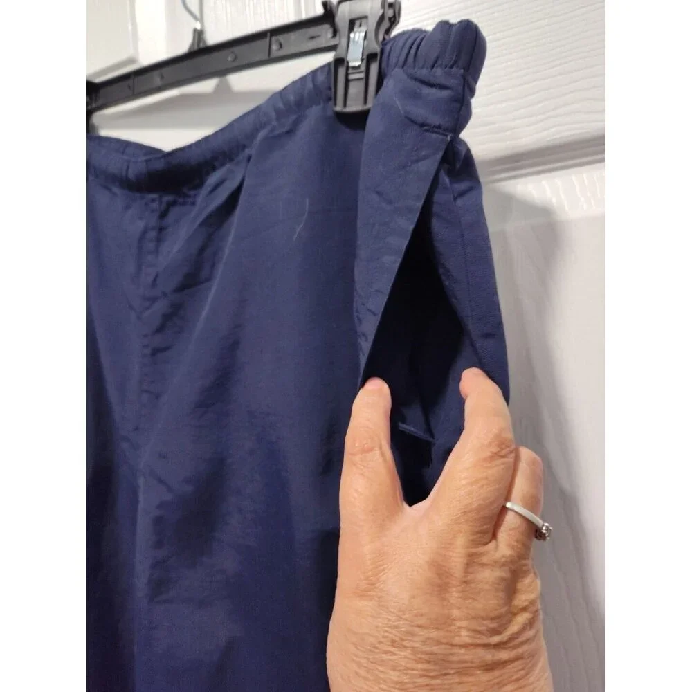 Tommy Hilfiger Track Pants Men's LARGE‎ Blue 100% Nylon Pockets Drawstring